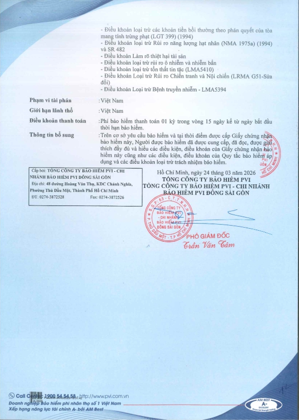 BẢO HIỂM CÔNG TY BẢO VỆ ĐẠI DƯƠNG 2026 - 2